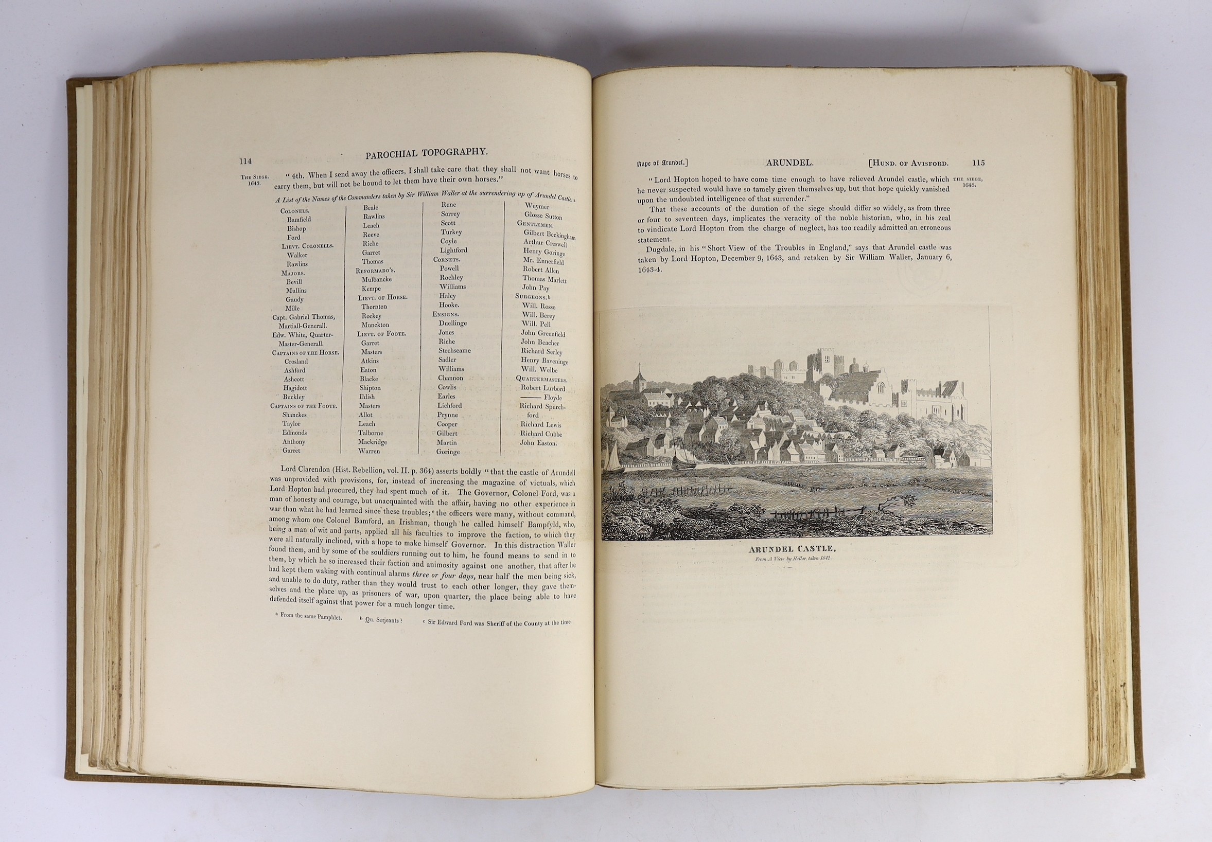 SUSSEX: Dallaway, James - The Parochial Topography of the Rape of Arundel, in the Western Division of the County of Sussex. new edition, by Edmund Cartwright. Vol.II Part of the First.